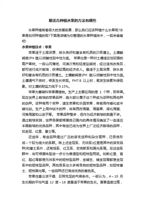 最适合种植水果的方法有哪些