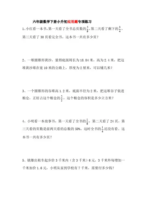 小升初应用题专项练习