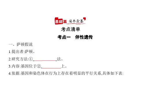 2021年新课标新高考生物复习课件：专题12 伴性遗传与人类遗传病