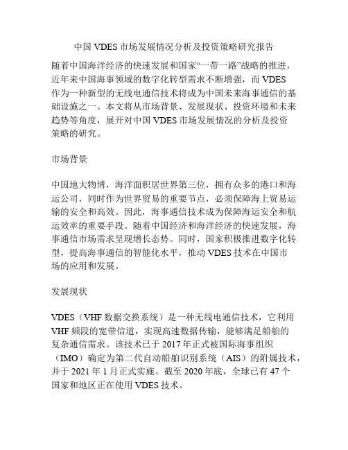 中国VDES市场发展情况分析及投资策略研究报告