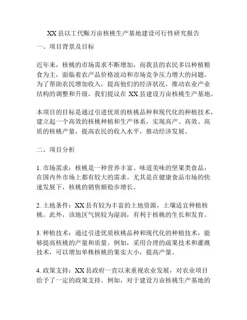 XX县以工代赈万亩核桃生产基地建设可行性研究报告