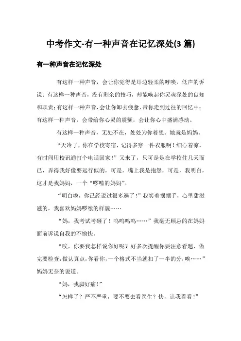 中考作文-有一种声音在记忆深处(3篇)
