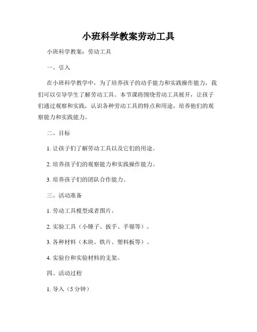 小班科学教案劳动工具