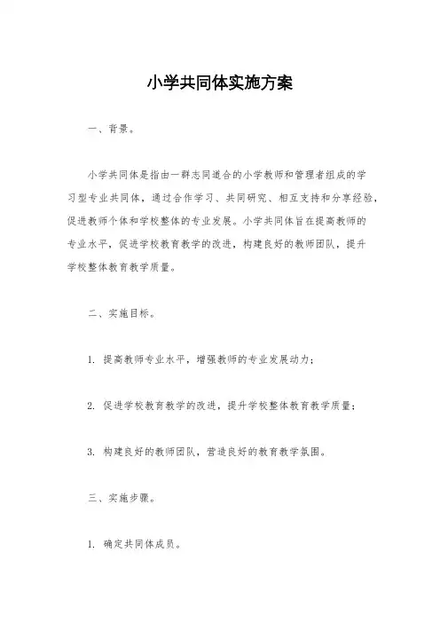 小学共同体实施方案