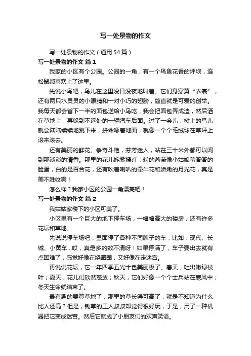 写一处景物的作文（通用54篇）