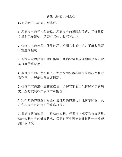 新生儿疾病识别流程