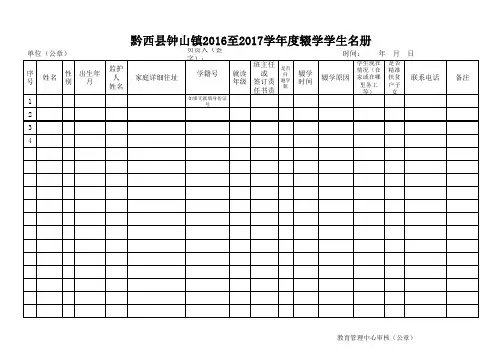辍学生情况调查表