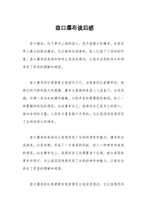 壶口瀑布读后感