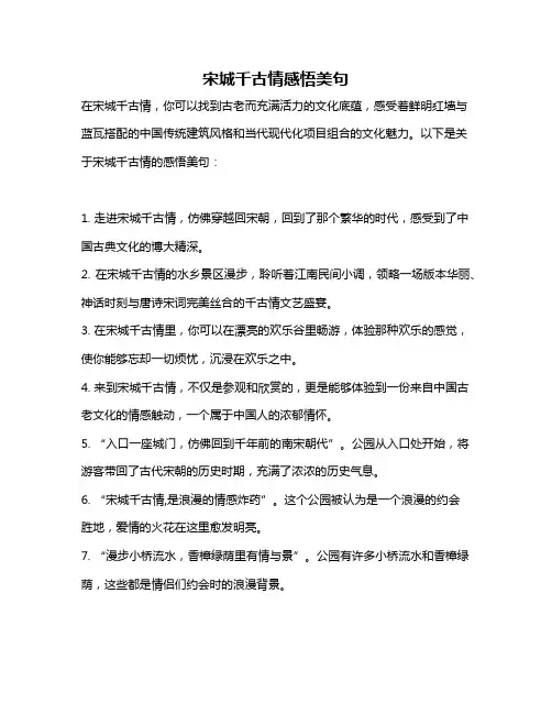 宋城千古情感悟美句