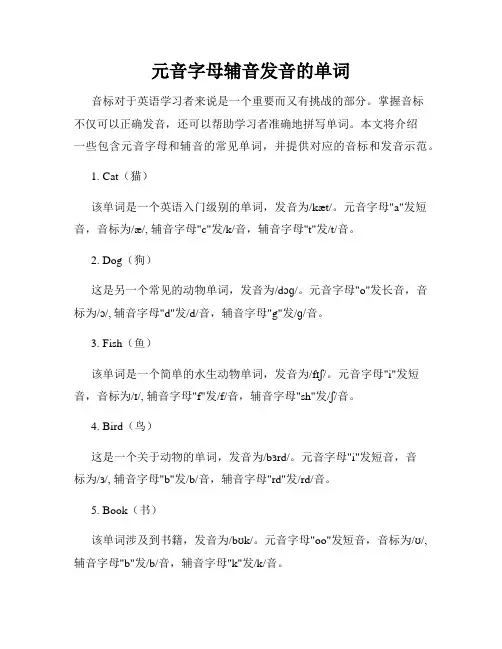 元音字母辅音发音的单词