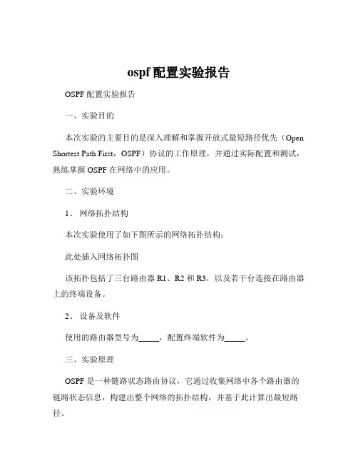 ospf配置实验报告