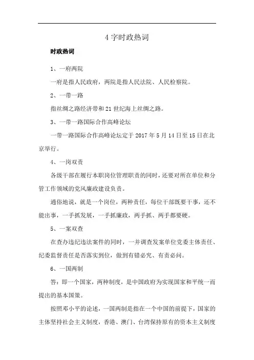 4字时政热词