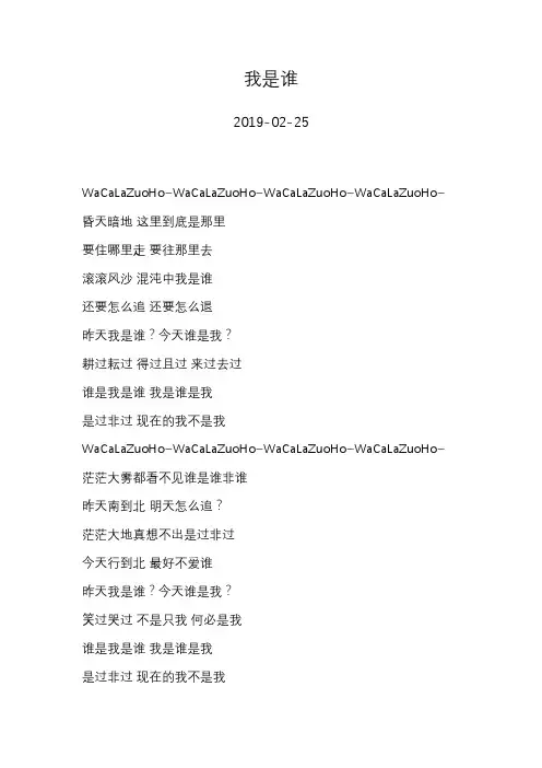 周华健—我是谁—歌词