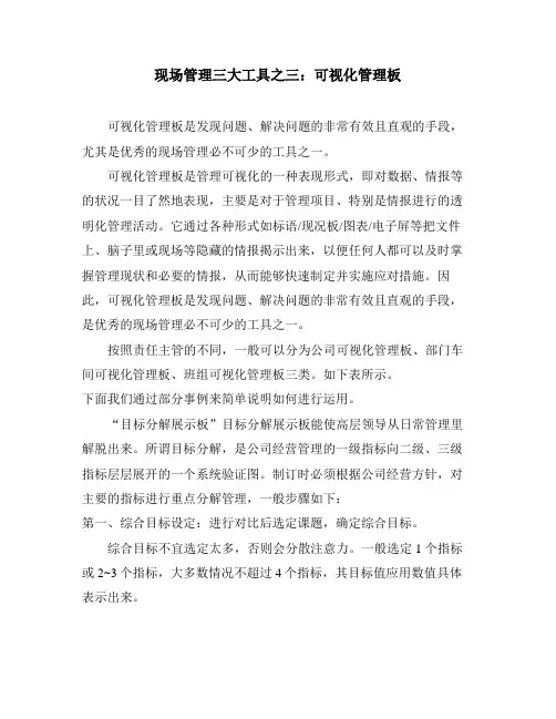现场管理三大工具之三：可视化管理板