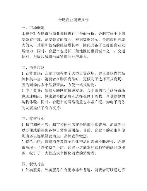 合肥商业调研报告