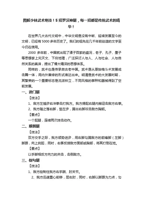 图解少林武术绝技！5招罗汉神腿，每一招都是传统武术的精华！