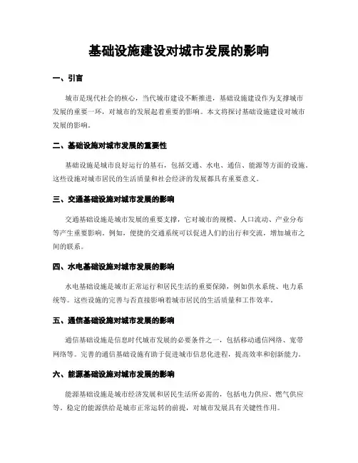 基础设施建设对城市发展的影响
