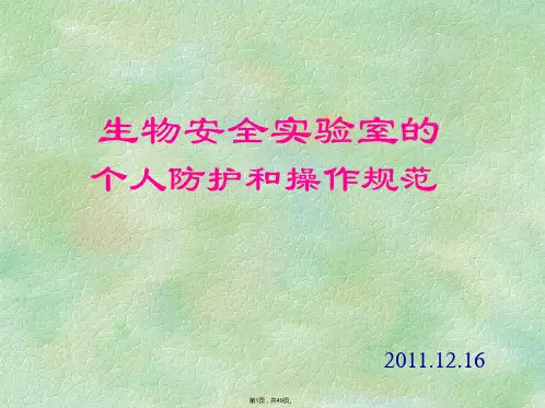 2011年生物安全培训(个人防护和操作规范)