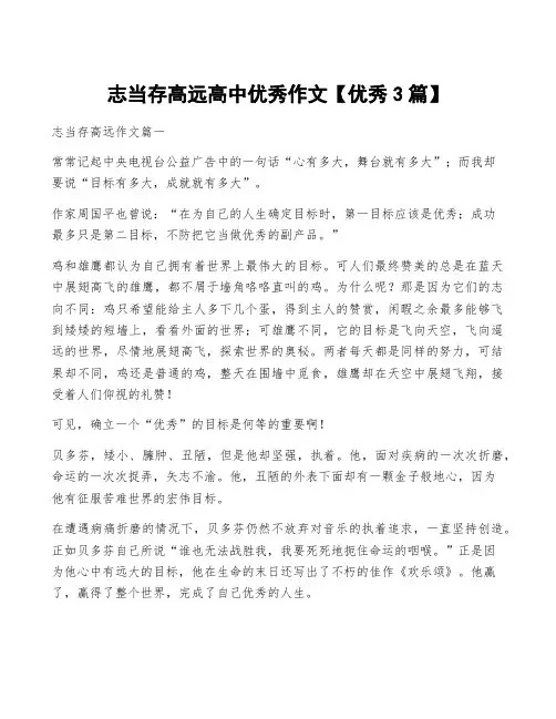 志当存高远高中优秀作文【优秀3篇】