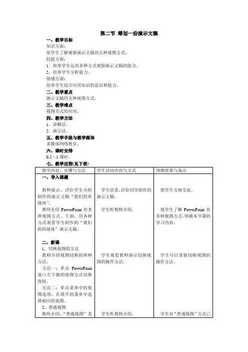 第二节筹划一份演示文稿