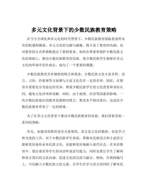 多元文化背景下的少数民族教育策略