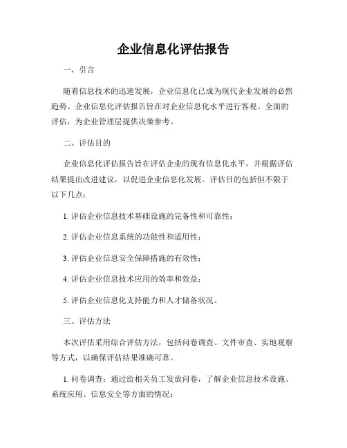 企业信息化评估报告