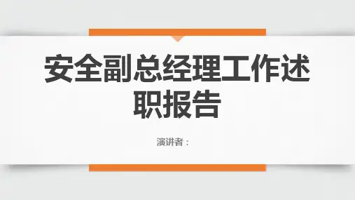 安全副总经理工作述职报告