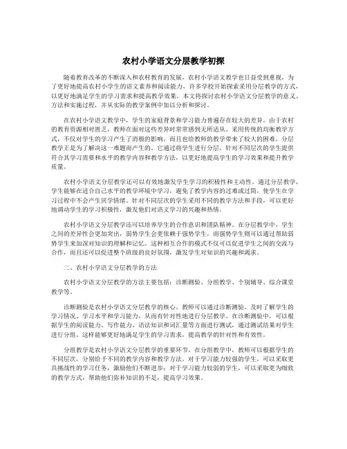 农村小学语文分层教学初探