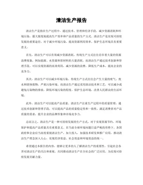 清洁生产报告