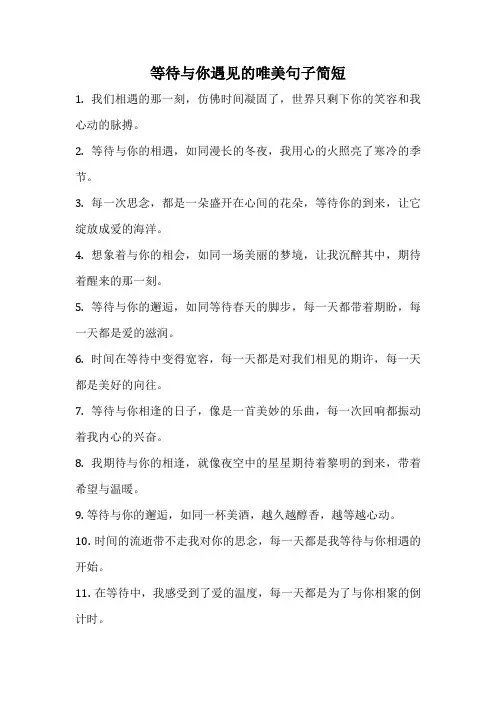 等待与你遇见的唯美句子简短