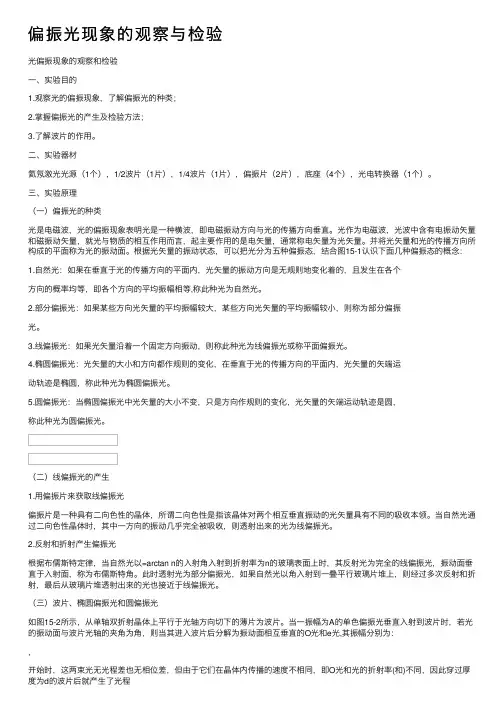 偏振光现象的观察与检验