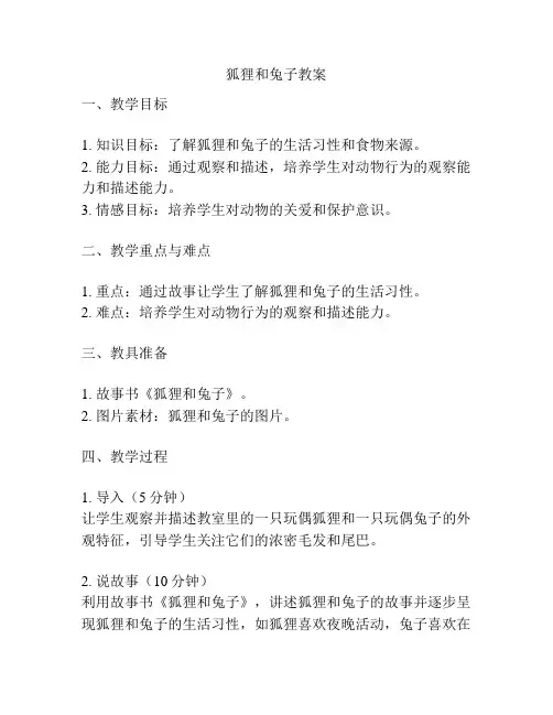 狐狸和兔子教案