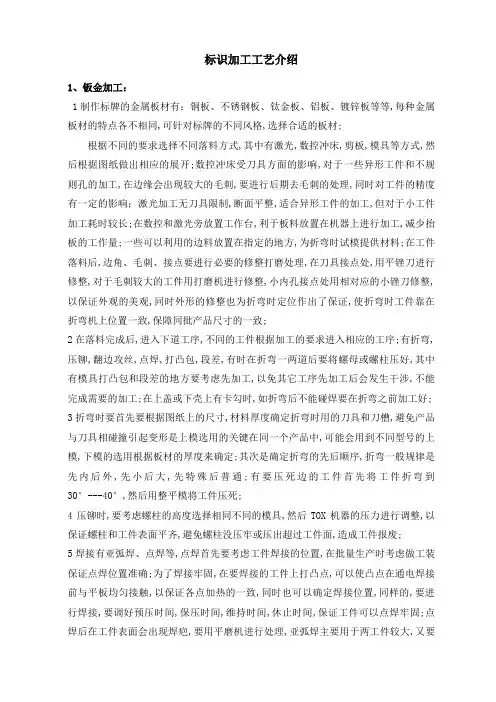 标识加工工艺介绍