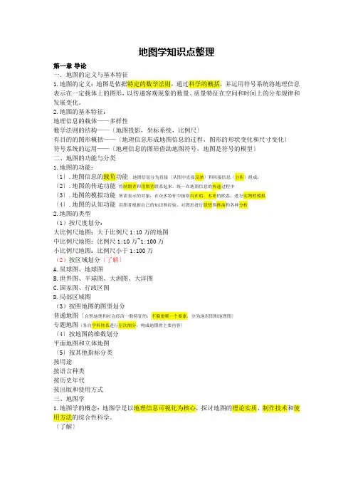 地图学知识点整理