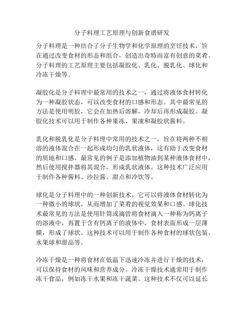 分子料理工艺原理与创新食谱研发