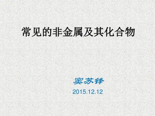 常见非金属及其化合物