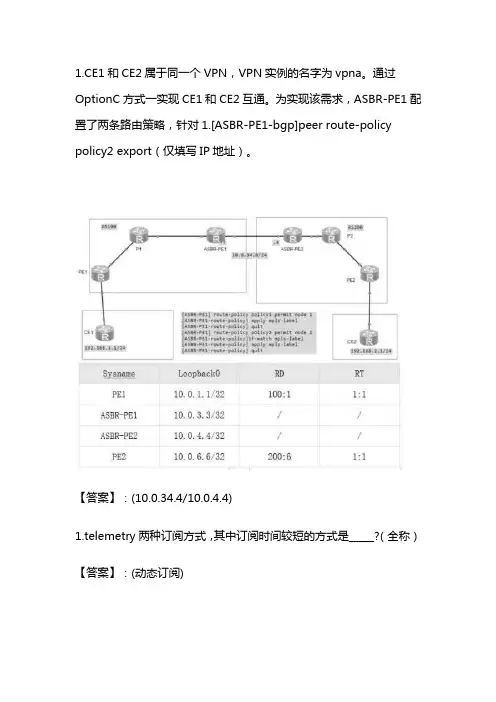HCIE笔试datacom题库H12-891