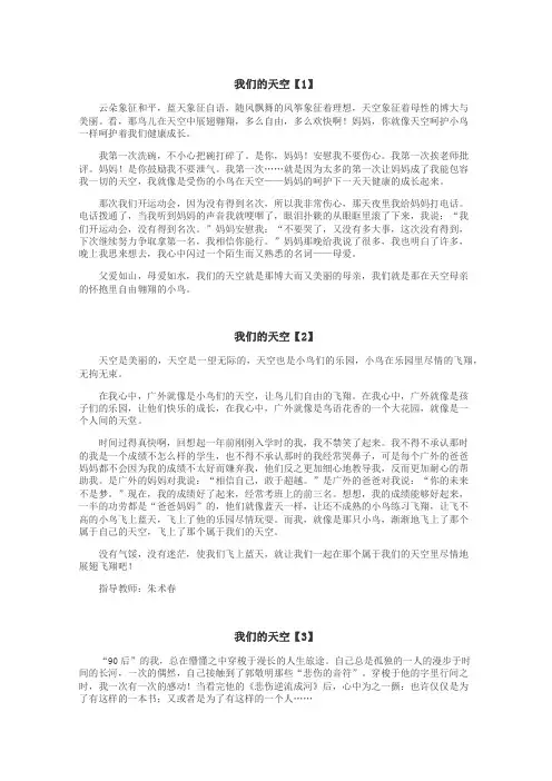 我们的天空作文
