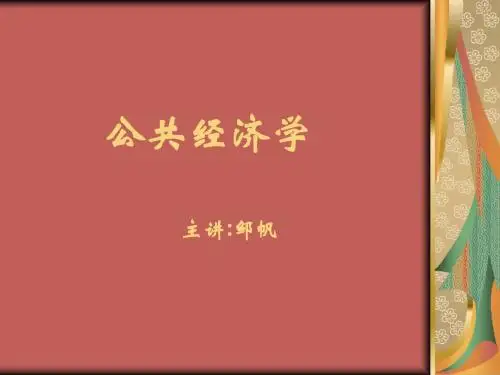公共经济学主讲