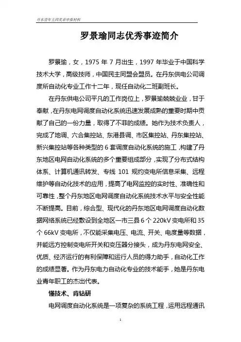 罗景瑜事迹材料