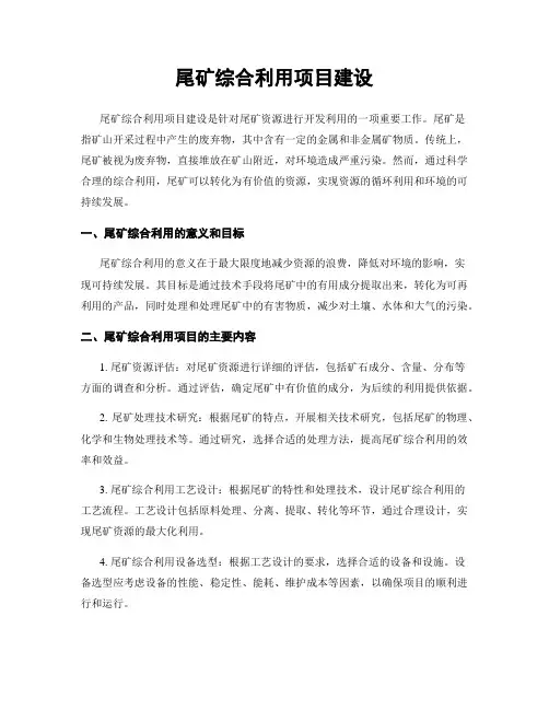 尾矿综合利用项目建设