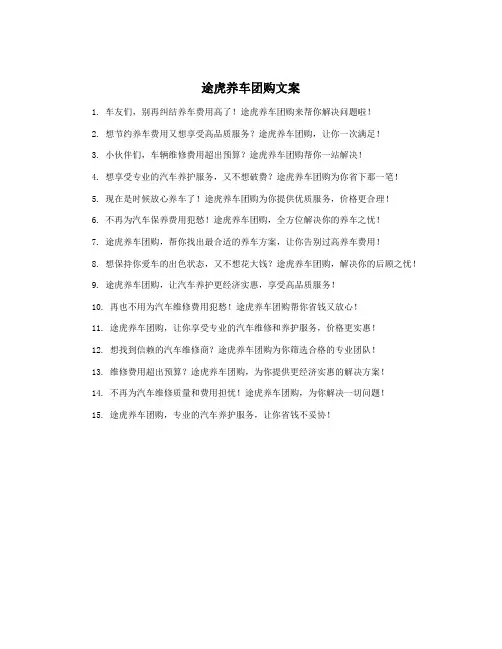 途虎养车团购文案
