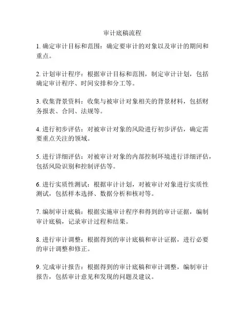 审计底稿流程