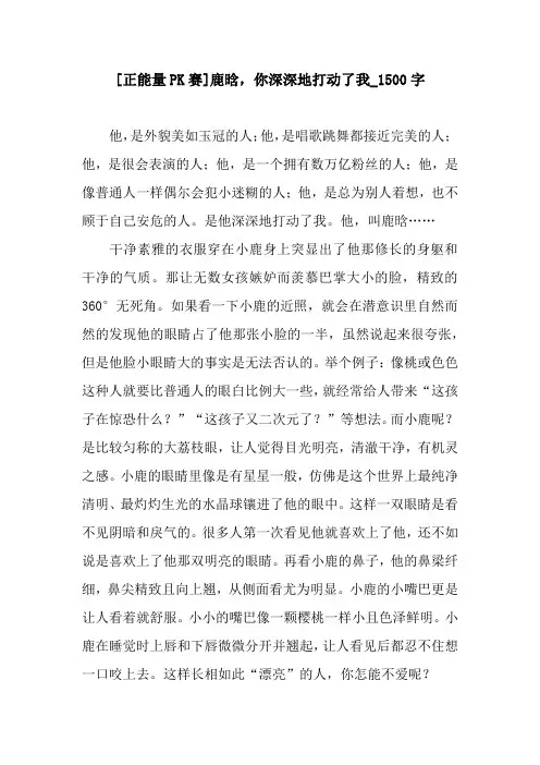 [正能量PK赛]鹿晗,你深深地打动了我_1500字