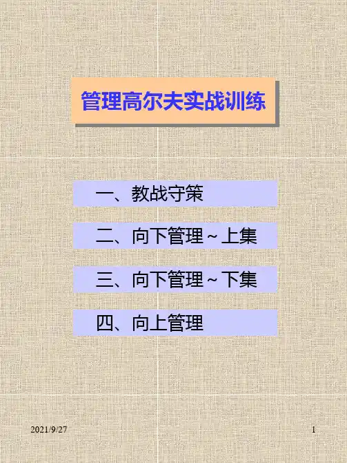 企管飞利浦高级经理内部培训资料