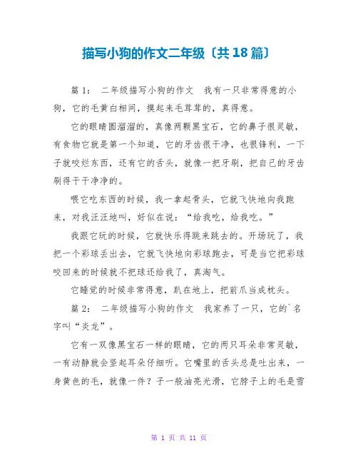 描写小狗的作文二年级(共18篇)