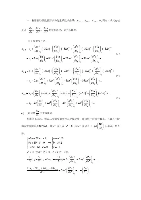 天津大学计算流体力学相关复习作业
