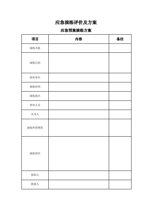 应急演练评价及方案
