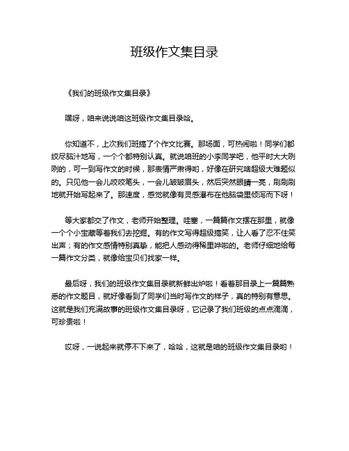 班级作文集目录