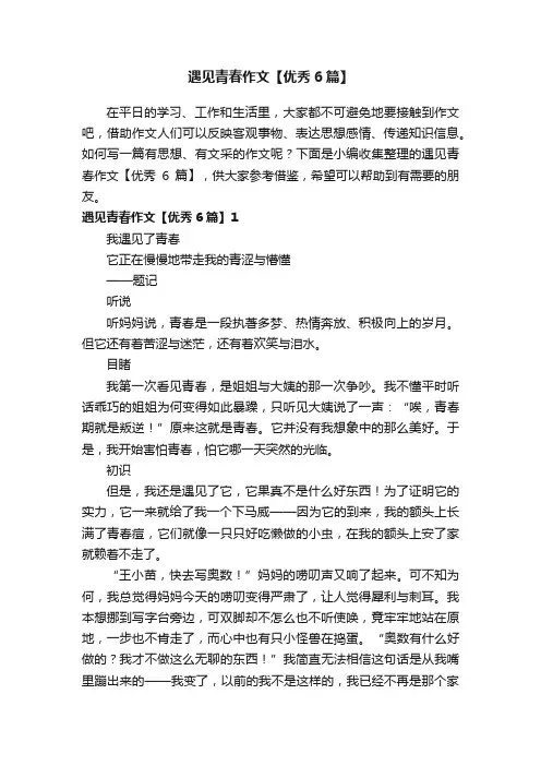 遇见青春作文【优秀6篇】